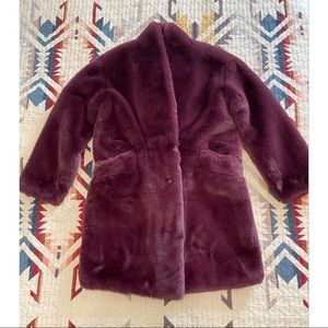 Dark Purple Luxe Faux Fur Coat